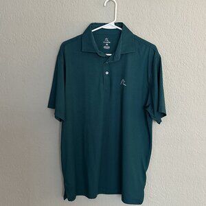 Men's Rhoback Golf Polo - Great Condition Size M Green and Blue patterned shirt